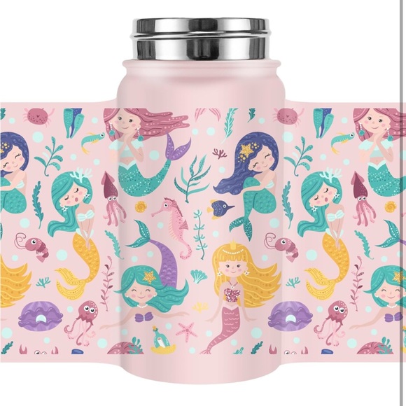 Sweat Mermaids🧜‍♀️14OzKids👧🏻Insulated Stainless Steel Water💦Bottle wStrawLid - Picture 10 of 10